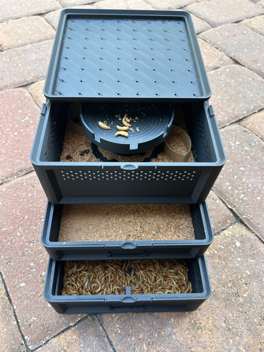 3-Tier Mealworm Squirm Stack System