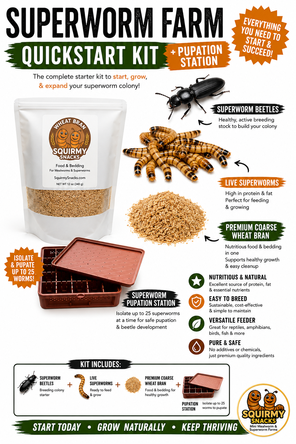 Superworm Farm Quickstart Kit + Pupation Station