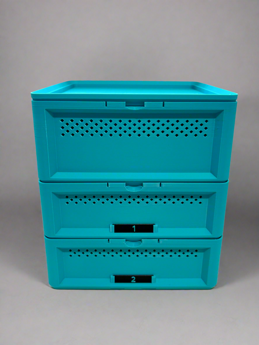 3-Tier Mealworm Squirm Stack System- Teal