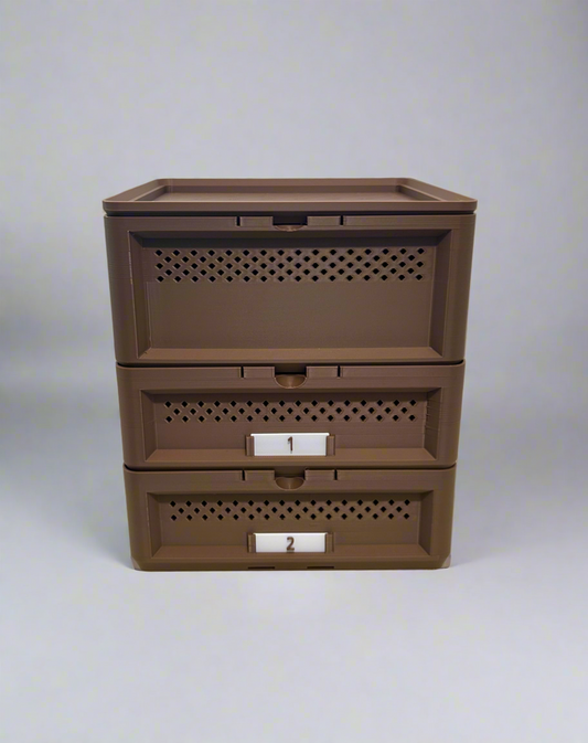 3-Tier Mealworm Squirm Stack System- Brown