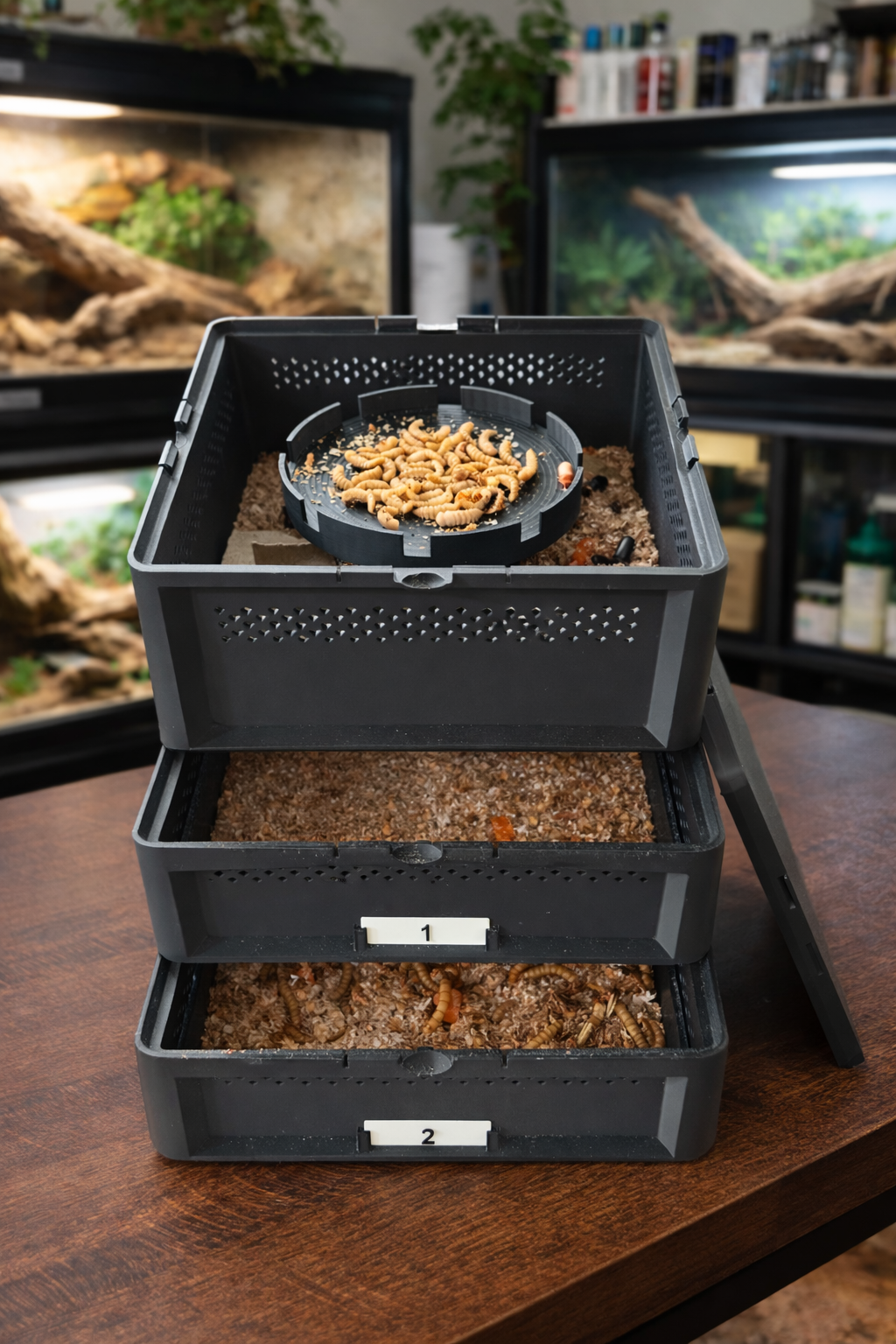 3-Tier Mealworm Squirm Stack System