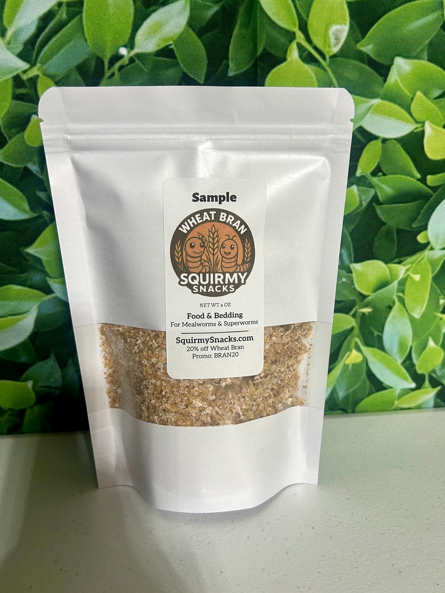 Sample: 4oz. Coarse Wheat Bran- Mealworm and Superworm,  Food and Bedding