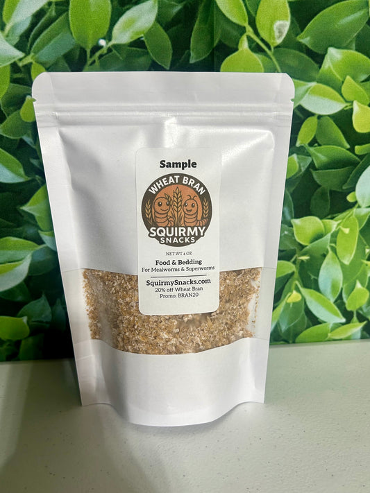 Sample: 4oz. Coarse Wheat Bran- Mealworm and Superworm,  Food and Bedding